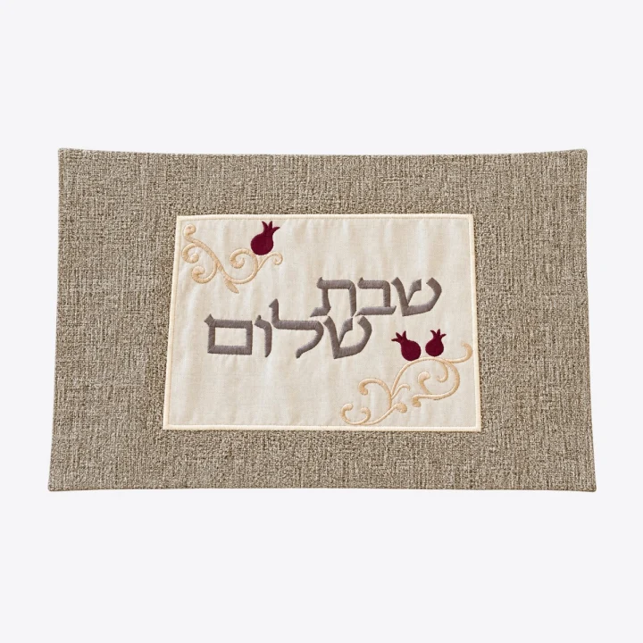 כיסוי חלה מרוקם — אפור