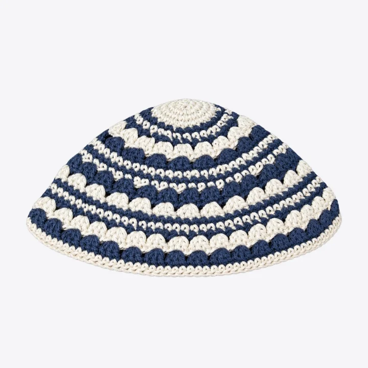 כיפה סרוגה עבודת יד — נייבי (6)