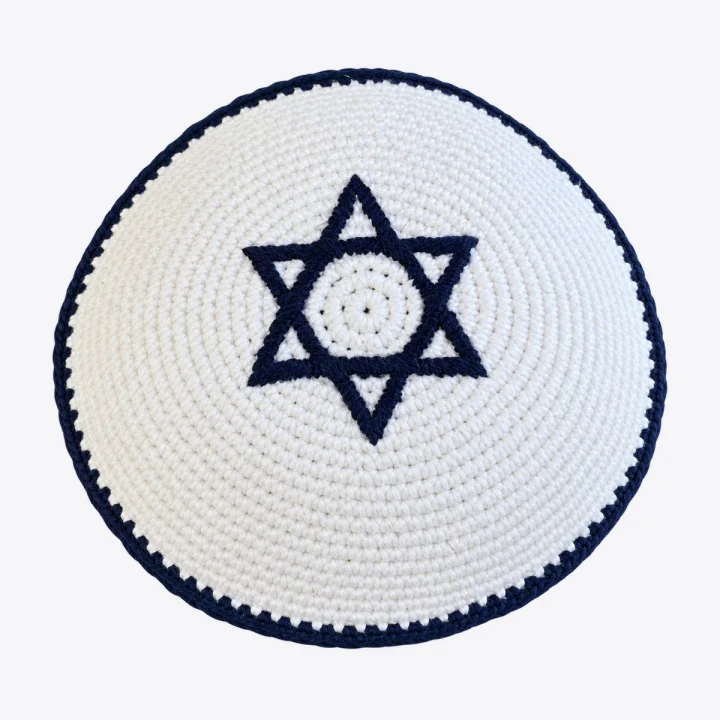 כיפה סרוגה עבודת יד — לבן (3)