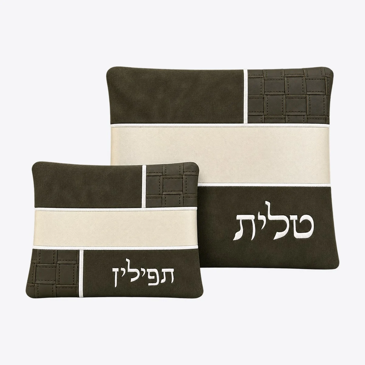 סט טלית ותפילין זית זמש ושמנת