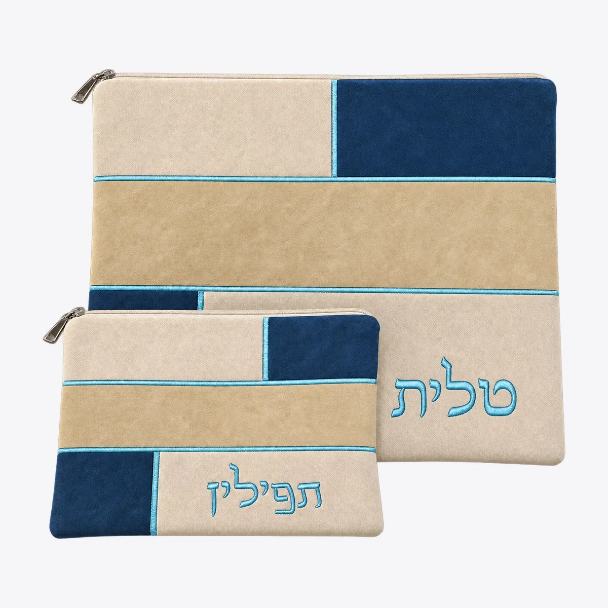 סט טלית ותפילין חול ונייבי
